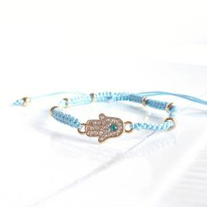 Hamza Bracelet - String Bracelet - Blue Bracelet -..