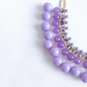Purple Beaded Statement - Purple Jewelry -..