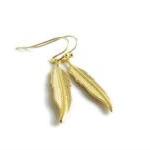 Gold Feather Earrings - Gold - Flutter