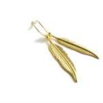 Gold Feather Earrings - Gold - Flutter