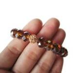 Crystal Bead Bracelet - Pave Bead - Adjustable -..