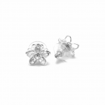 Silver Flower Studs - Silver Flower Earrings -..