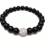 Glass Pearl Bracelets - Bracelet Set - Black..