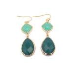 Emerald Earrings - Gold Frames Earrings - Emerald..
