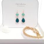 Emerald Earrings - Gold Frames Earrings - Emerald..