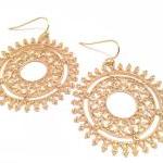 Gold Filigree Earrings - Gold Lace Earrings -..