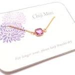 Purple Minimalist Bracelet - Purple Crystal -..