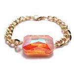 Center Stone Bracelet - Pink Crystal Bracelet -..