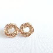 Gold Spiral Earrings - Designer Inspired - Gold Stud Earrings - Spiral Studs