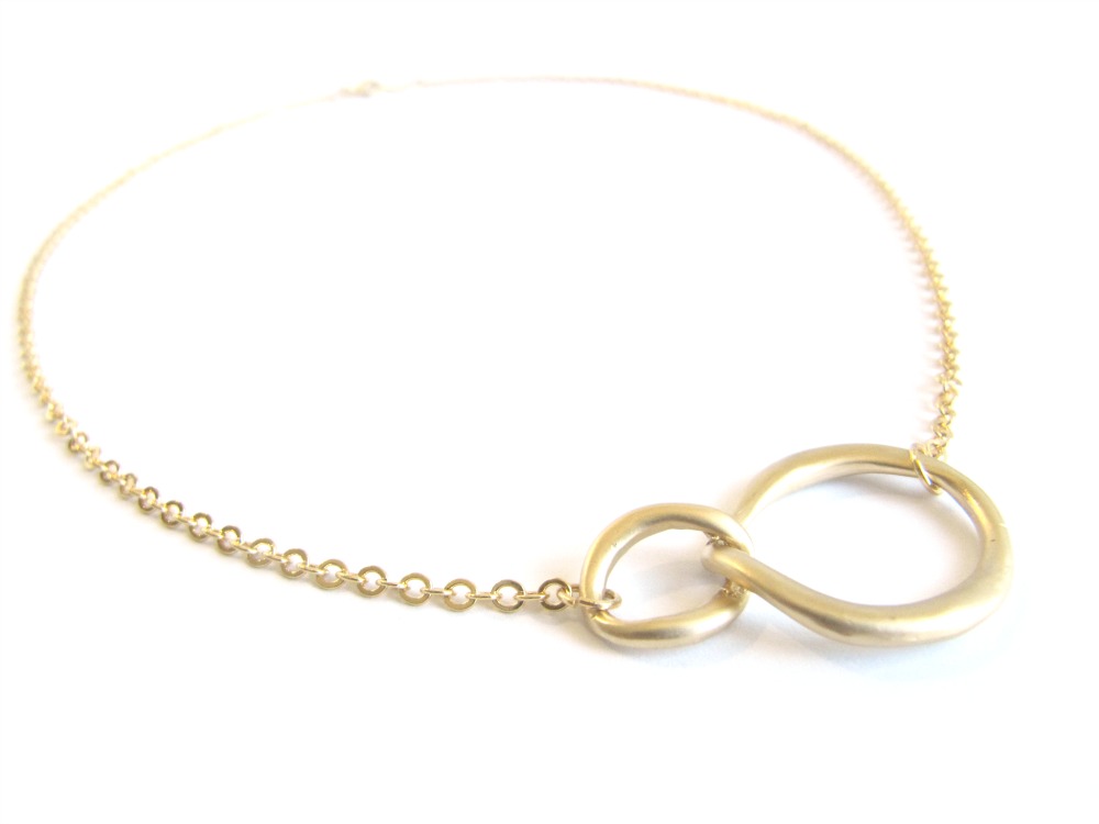 Circle Pendant Necklace - Double Ring - Gold - Eternity on Luulla