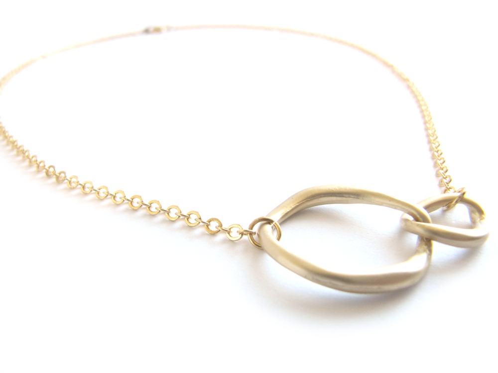 Circle Pendant Necklace - Double Ring - Gold - Eternity on Luulla