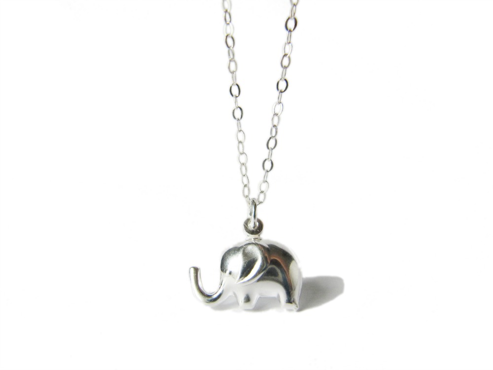 Elephant Necklace - Sterling Silver Elephant - Babar